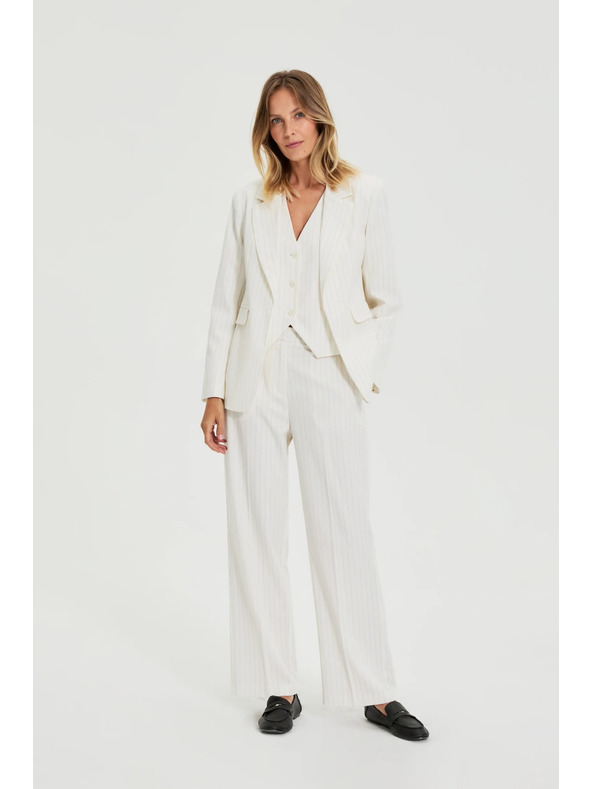 Moodo Prsluk u finim prugama bijela Moodo