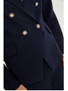Moodo Plavo dvoredbeno sako s dekorativnim dugmadima Moodo