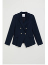 Moodo Plavo dvoredbeno sako s dekorativnim dugmadima Moodo
