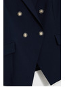 Moodo Plavo dvoredbeno sako s dekorativnim dugmadima Moodo