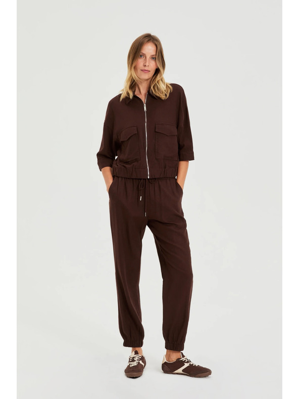 Moodo Glatke hlače smeđe Moodo