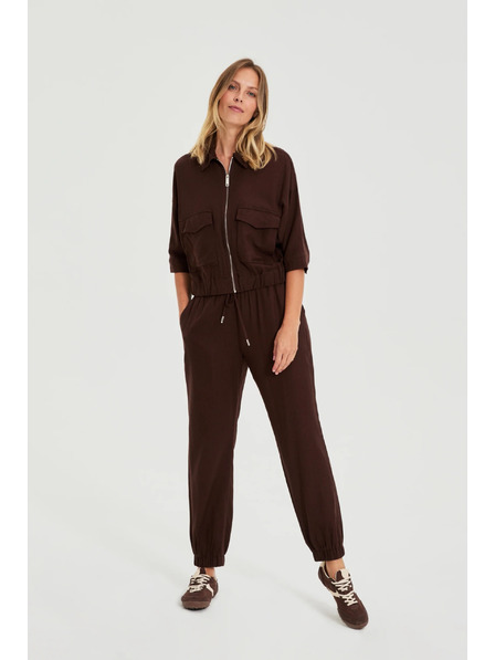 Moodo Glatke hlače smeđe Moodo