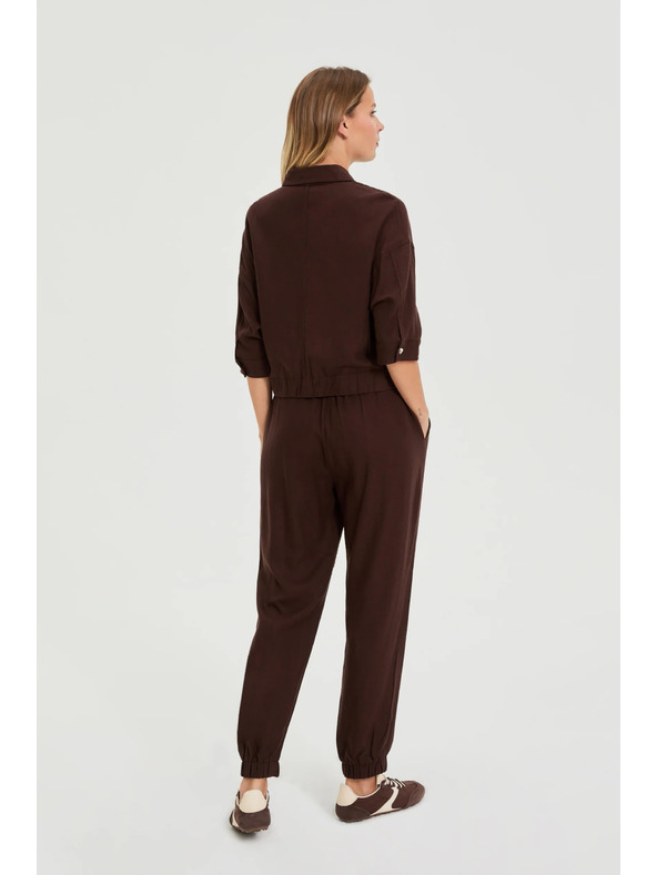 Moodo Glatke hlače smeđe Moodo