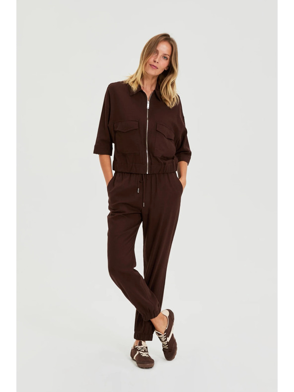 Moodo Glatke hlače smeđe Moodo