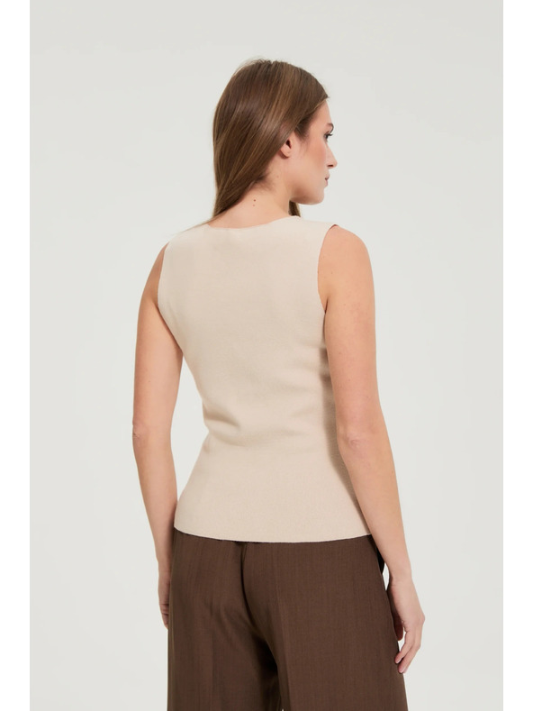 Moodo Bluza s dekorativnim dugmadima bež Moodo