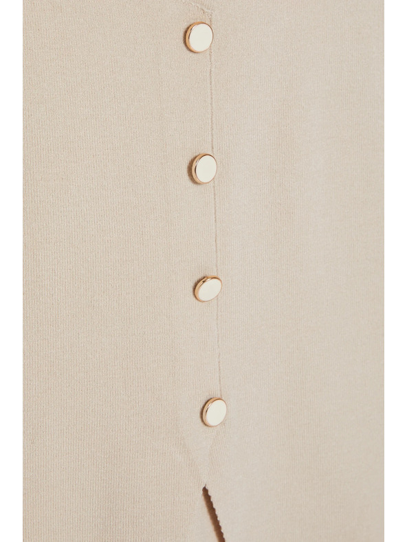 Moodo Bluza s dekorativnim dugmadima bež Moodo
