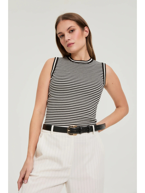 Moodo Top u prugama crno-bijeli Moodo