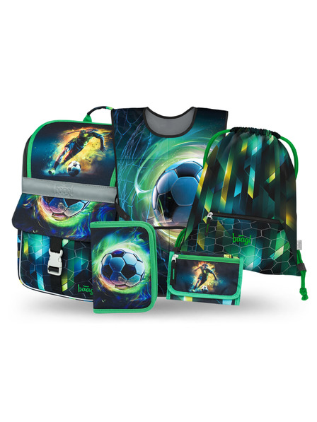 BAAGL  BAAGL SET 5 Zippy Nogometaš: aktovka, pernica, vrećica, pregača, novčanik