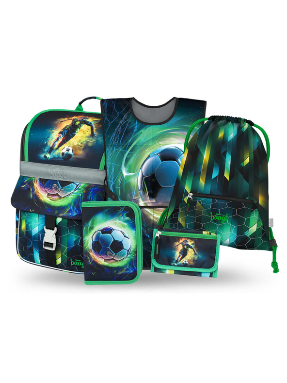 BAAGL  BAAGL SET 5 Zippy Nogometaš: aktovka, pernica, vrećica, pregača, novčanik
