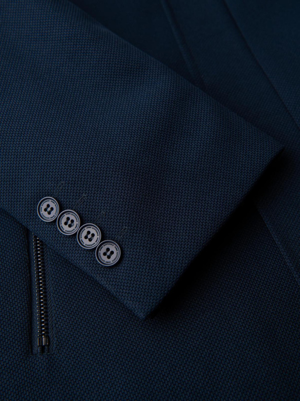 Ombre Clothing Muški fitted strukturirani kaput s visokim ovratnikom - tamno plava V2 OM-COWC-0136 Ombre Clothing