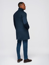 Ombre Clothing Muški fitted strukturirani kaput s visokim ovratnikom - tamno plava V2 OM-COWC-0136 Ombre Clothing
