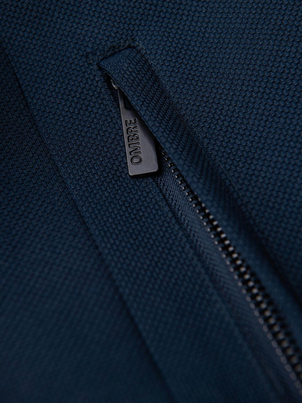 Ombre Clothing Muški fitted strukturirani kaput s visokim ovratnikom - tamno plava V2 OM-COWC-0136 Ombre Clothing