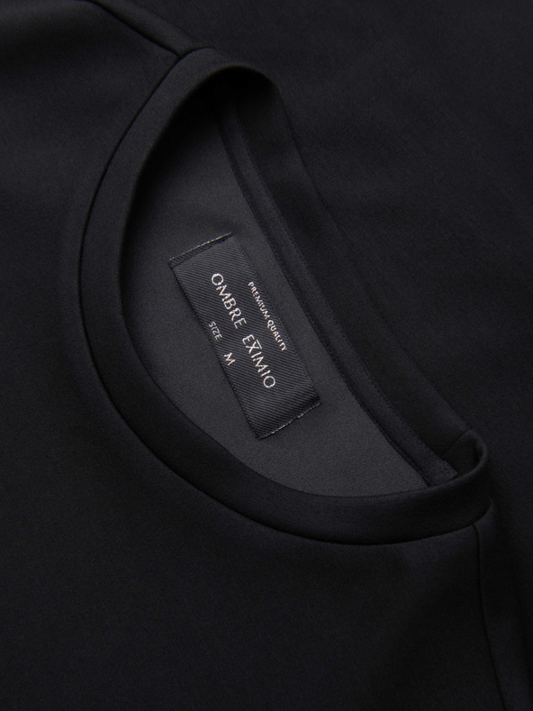 Ombre Clothing Muška mikina sa sjajnim printom na prsima - crna V1 OM-SNBC-0199 Ombre Clothing