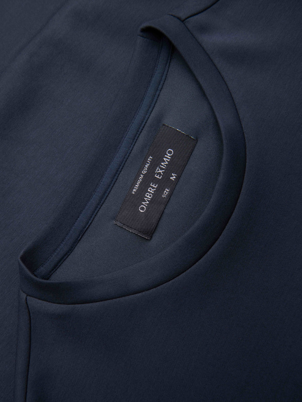 Ombre Clothing Muška mikina sa sjajnim printom na prsima - tamno plava V4 OM-SNBC-0199 Ombre Clothing