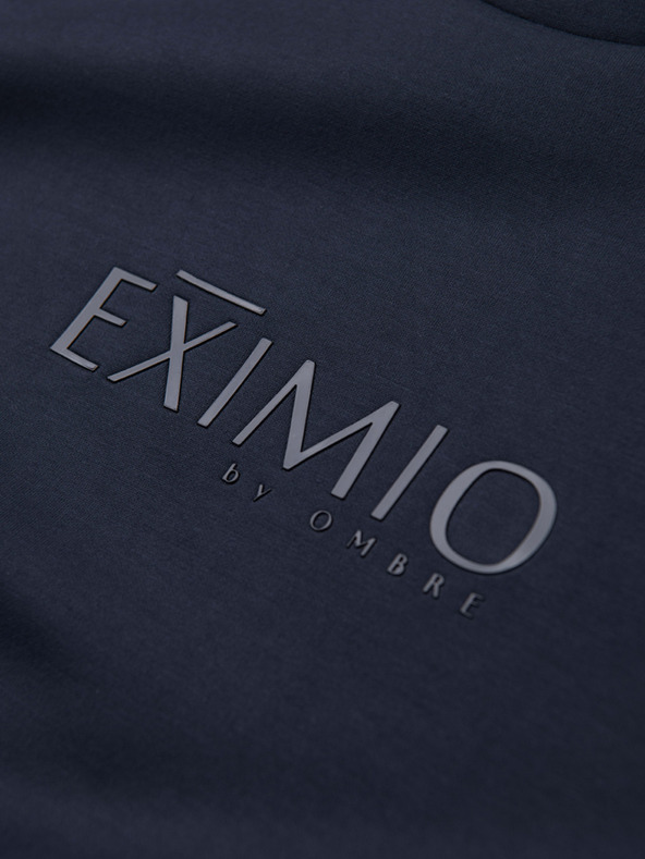 Ombre Clothing Muška mikina sa sjajnim printom na prsima - tamno plava V4 OM-SNBC-0199 Ombre Clothing