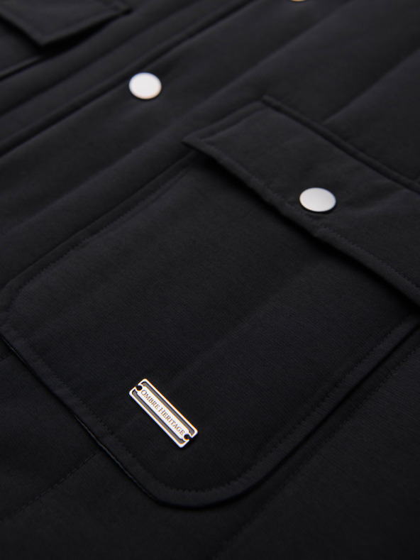 Ombre Clothing Muška casual prsluka bez rukava s okomitim prošivanjem - crna V1 OM-JAVJ-0323 Ombre Clothing