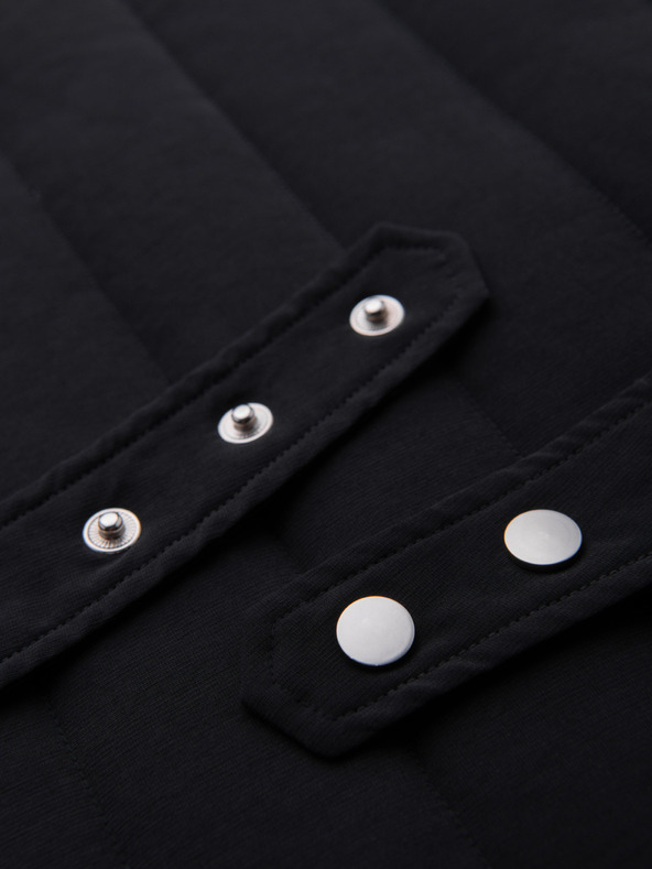 Ombre Clothing Muška casual prsluka bez rukava s okomitim prošivanjem - crna V1 OM-JAVJ-0323 Ombre Clothing