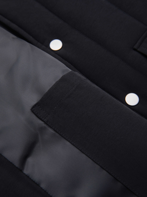 Ombre Clothing Muška casual prsluka bez rukava s okomitim prošivanjem - crna V1 OM-JAVJ-0323 Ombre Clothing