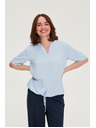 Moodo Viskozna košulja s vezanjem plava Moodo
