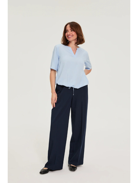 Moodo Viskozna košulja s vezanjem plava Moodo