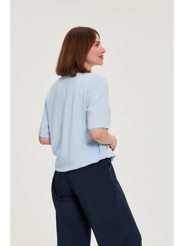 Moodo Viskozna košulja s vezanjem plava Moodo