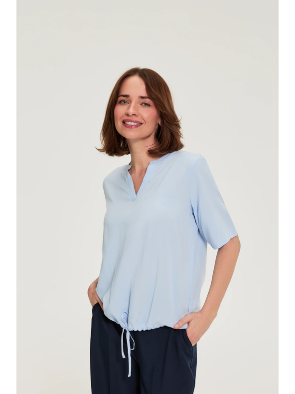 Moodo Viskozna košulja s vezanjem plava Moodo