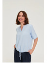 Moodo Viskozna košulja s vezanjem plava Moodo