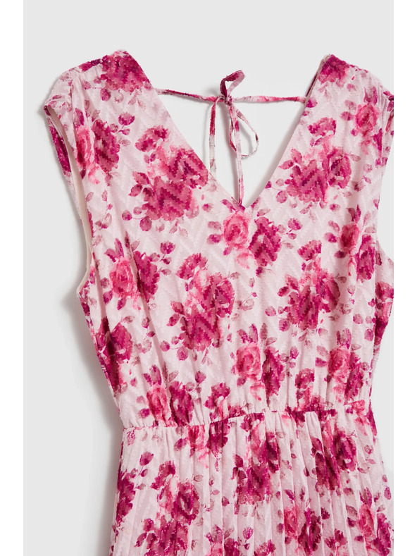 Moodo Haljina midi s cvjetovima ružičasta Moodo