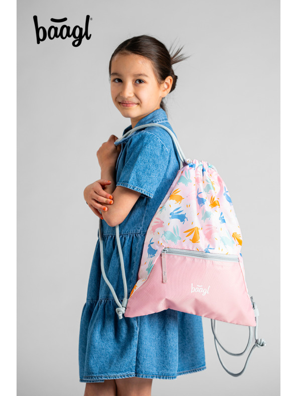 BAAGL  BAAGL SET 5 Zippy Bunny: aktovka, pernica, vrećica, pregača, novčanik