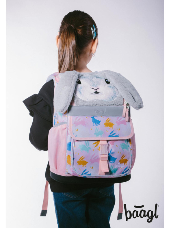 BAAGL  BAAGL SET 5 Zippy Bunny: aktovka, pernica, vrećica, pregača, novčanik