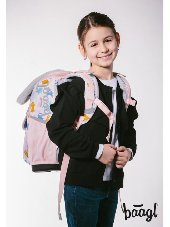 BAAGL  BAAGL SET 5 Zippy Bunny: aktovka, pernica, vrećica, pregača, novčanik