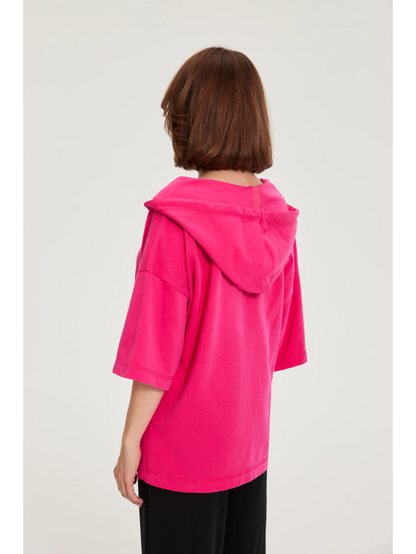 Moodo Kapuljača s kapuljačom i kratkim rukavima purpurna Moodo