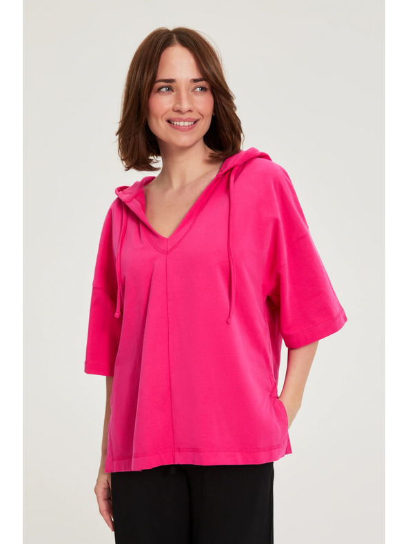 Moodo Kapuljača s kapuljačom i kratkim rukavima purpurna Moodo