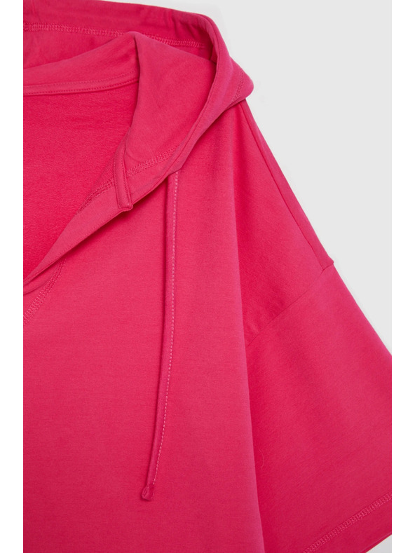 Moodo Kapuljača s kapuljačom i kratkim rukavima purpurna Moodo