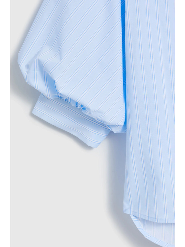 Moodo Prugasta košulja s bufirastim rukavima svjetlucavo plava Moodo