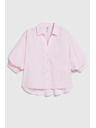 Moodo Prugasta košulja s bufirastim rukavima ružičasta Moodo