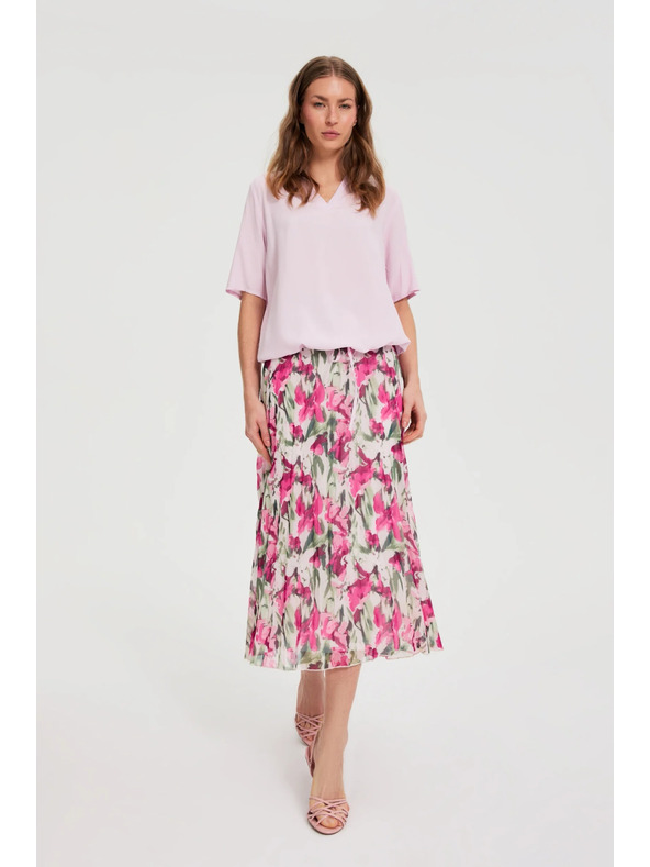 Moodo Uzorovana midi suknja bež Moodo