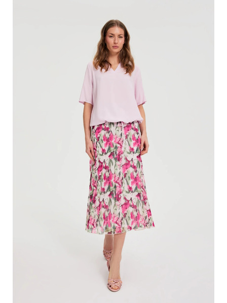 Moodo Uzorovana midi suknja bež Moodo