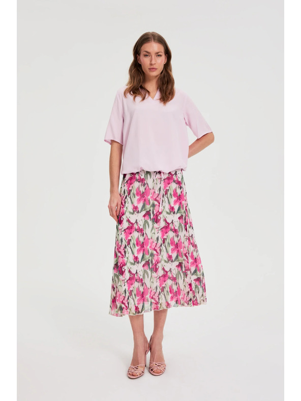 Moodo Uzorovana midi suknja bež Moodo