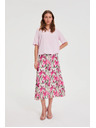 Moodo Uzorovana midi suknja bež Moodo