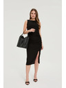 Moodo Prilegajuća haljina s nabor crna Moodo