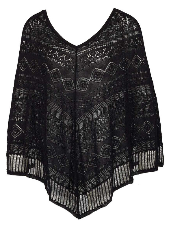 CAMAIEU Crni prozirni pončo CAMAIEU