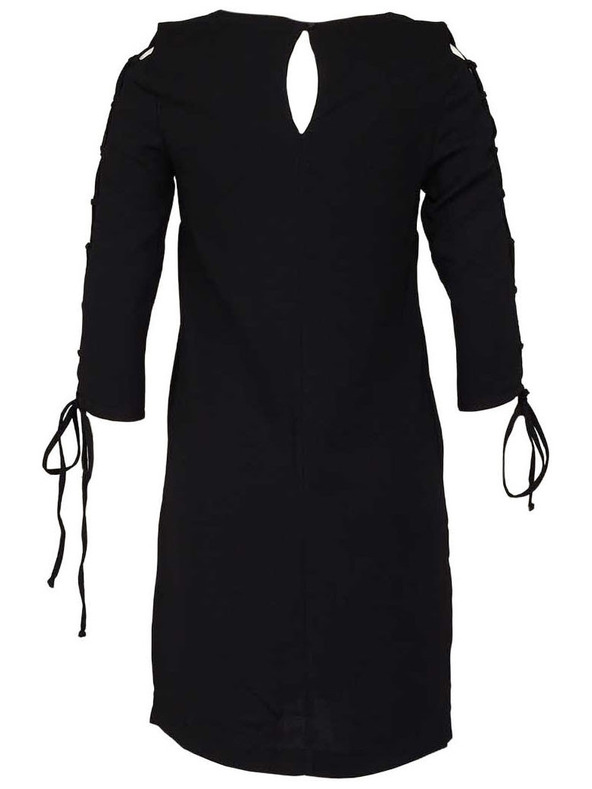 CAMAIEU Crne haljine sa šniranjem na rukavima