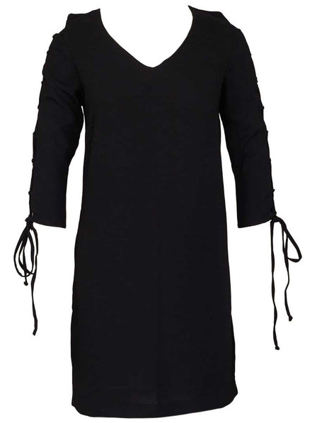 CAMAIEU Crne haljine sa šniranjem na rukavima