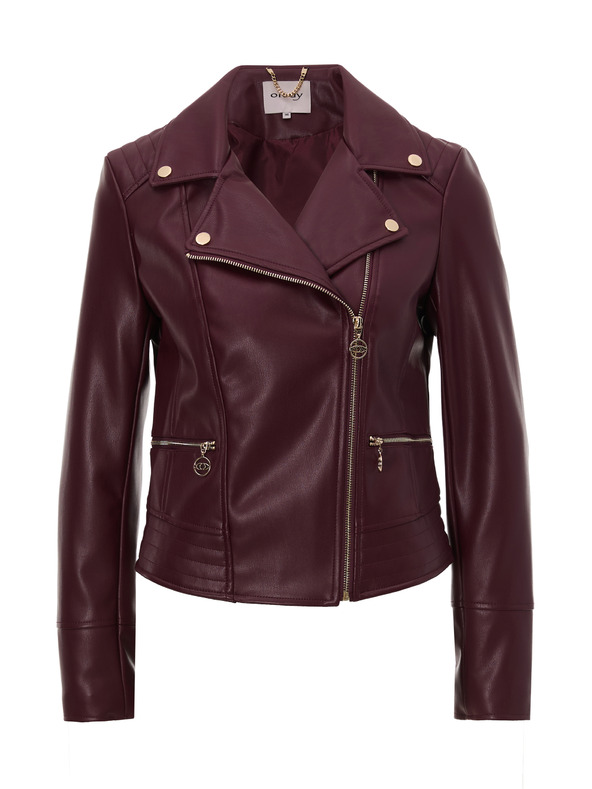 Orsay Ženska jakna boje vina od umjetne kože ORSAY