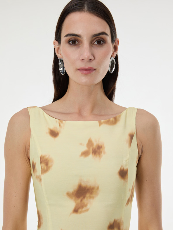 Orsay Žuta uzorirana ženska haljina bez rukava ORSAY