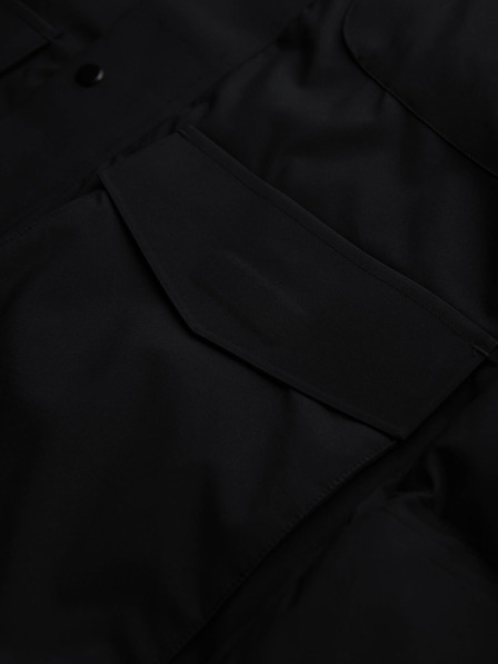 Ombre Clothing Pánska zimná bunda s odnímateľnou kapucňou z nepremokavej tkaniny - čierna V3 OM-JAHP-0306 Ombre Clothing