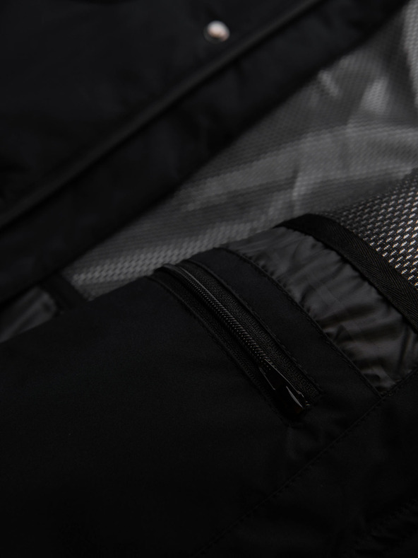 Ombre Clothing Pánska zimná bunda s odnímateľnou kapucňou z nepremokavej tkaniny - čierna V3 OM-JAHP-0306 Ombre Clothing