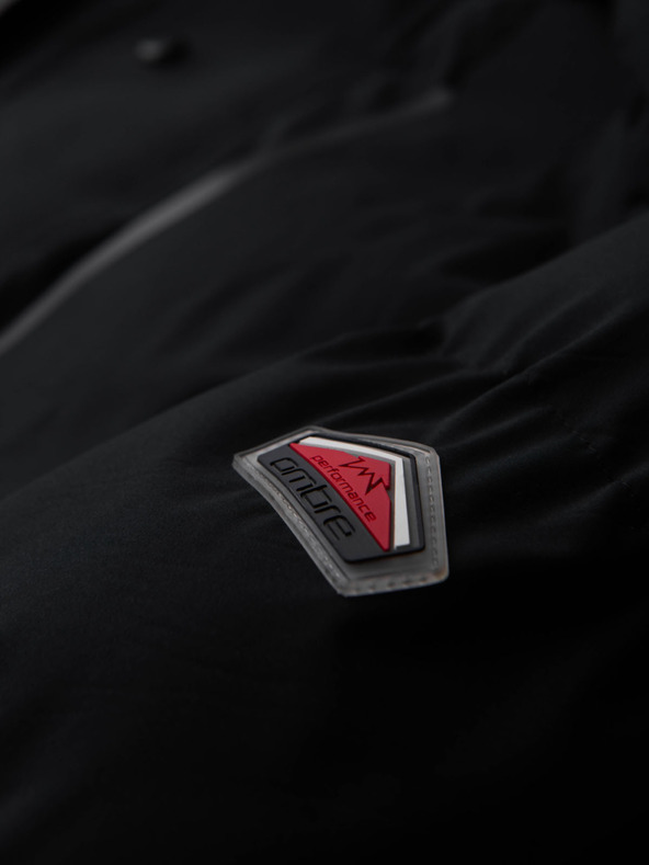 Ombre Clothing Pánska zimná bunda s odnímateľnou kapucňou z nepremokavej tkaniny - čierna V3 OM-JAHP-0306 Ombre Clothing