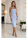 numoco Korzet uske midi haljine s pojasom - svjetlo plava